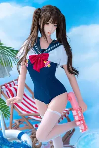 Bezlya 全シリコン製 夏の水着姿の可愛いツインインテール少女ラブドール 159cm H4986 水希