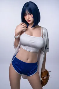 Orangein 全シリコン製 青い髪の韓国風可愛いスポーツ少女ラブドール 169cm H5037 美波（口に穴あり）