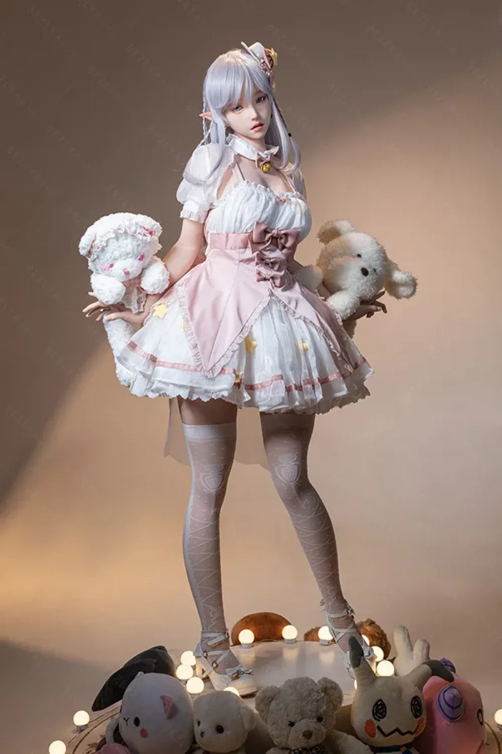 Bezlya 全シリコン製 白髪の妖精ータガールラブドール 155cm H4991 白凛