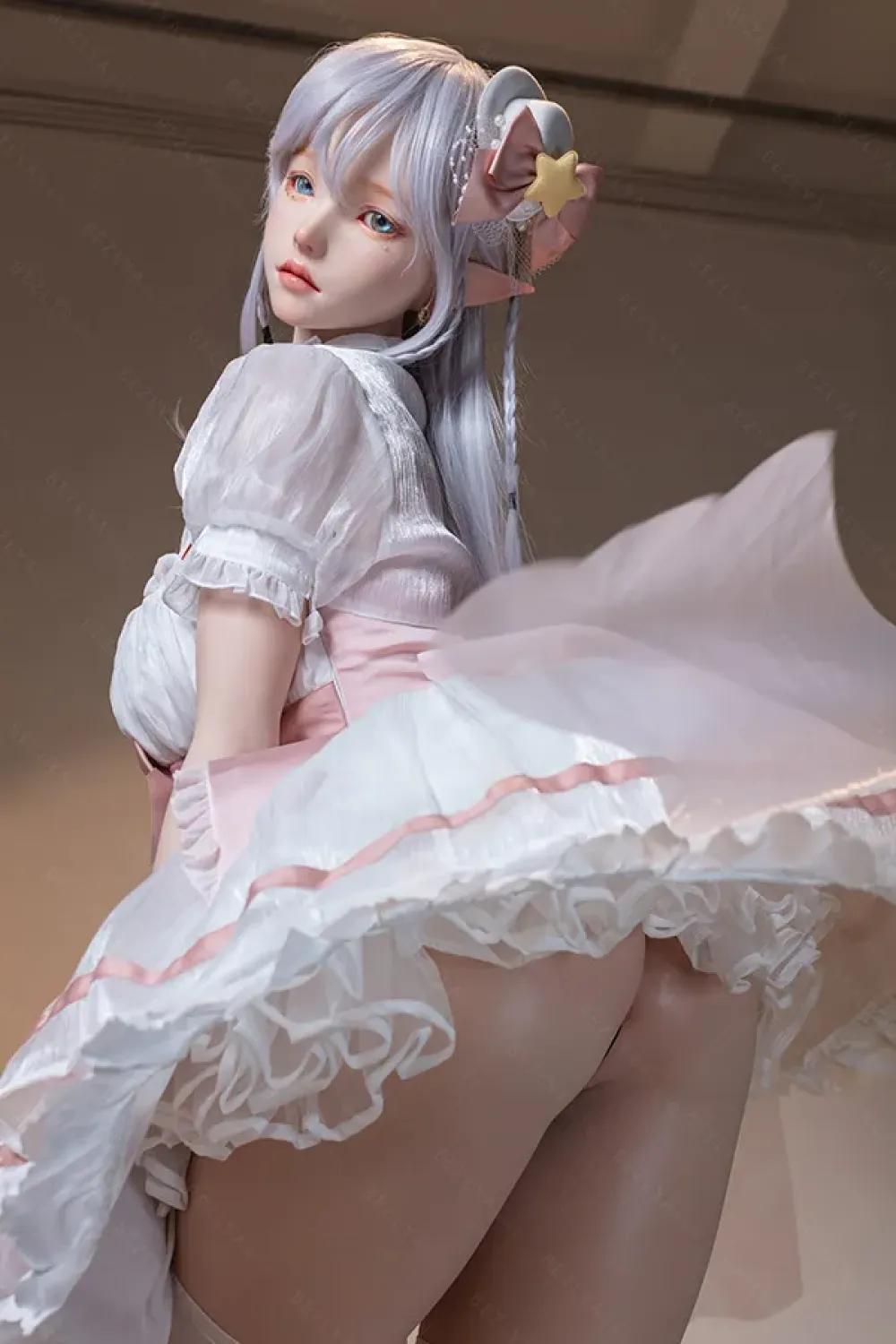 Bezlya 全シリコン製 白髪の妖精ータガールラブドール 155cm H4991 白凛