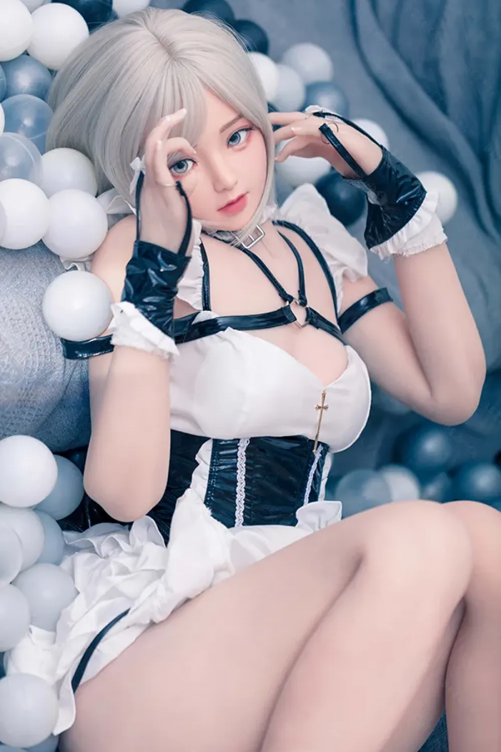 Bezlya TPE製 清纯灰发JK少女ラブドール 155cm H4895 千棘