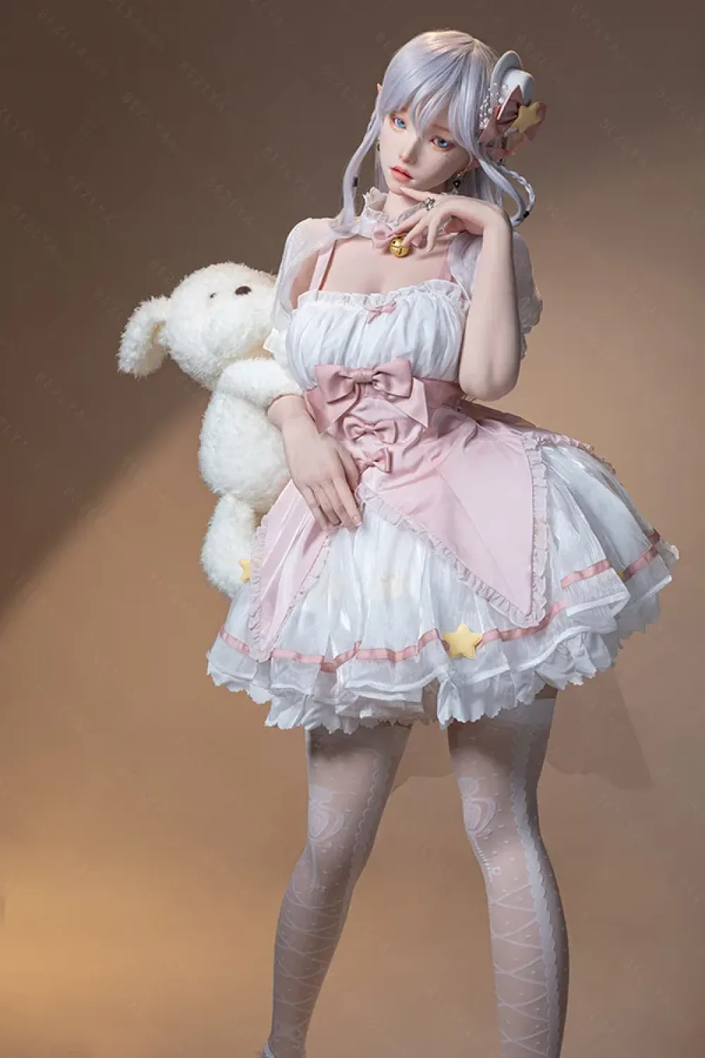 Bezlya 全シリコン製 白髪の妖精ータガールラブドール 155cm H4991 白凛