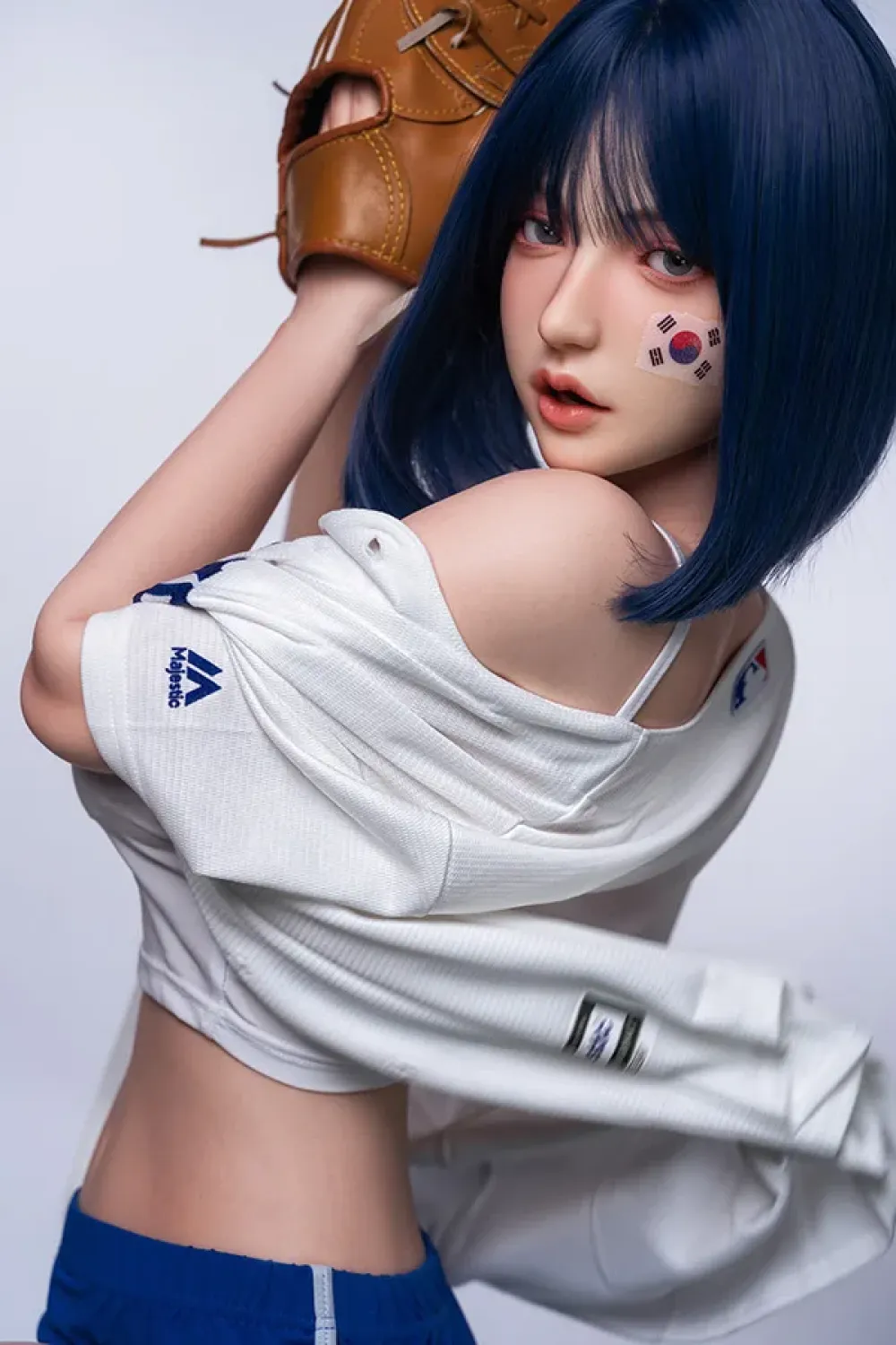 Orangein 全シリコン製 青い髪の韓国風可愛いスポーツ少女ラブドール 169cm H5037 美波（口に穴あり）