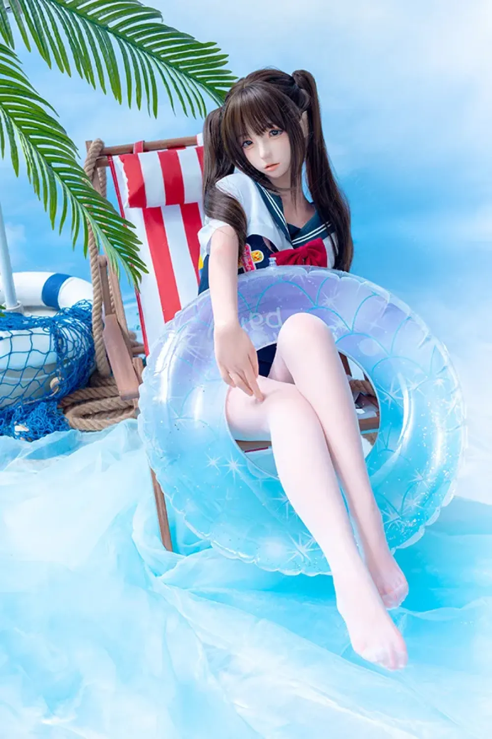 Bezlya 全シリコン製 夏の水着姿の可愛いツインインテール少女ラブドール 159cm H4986 水希
