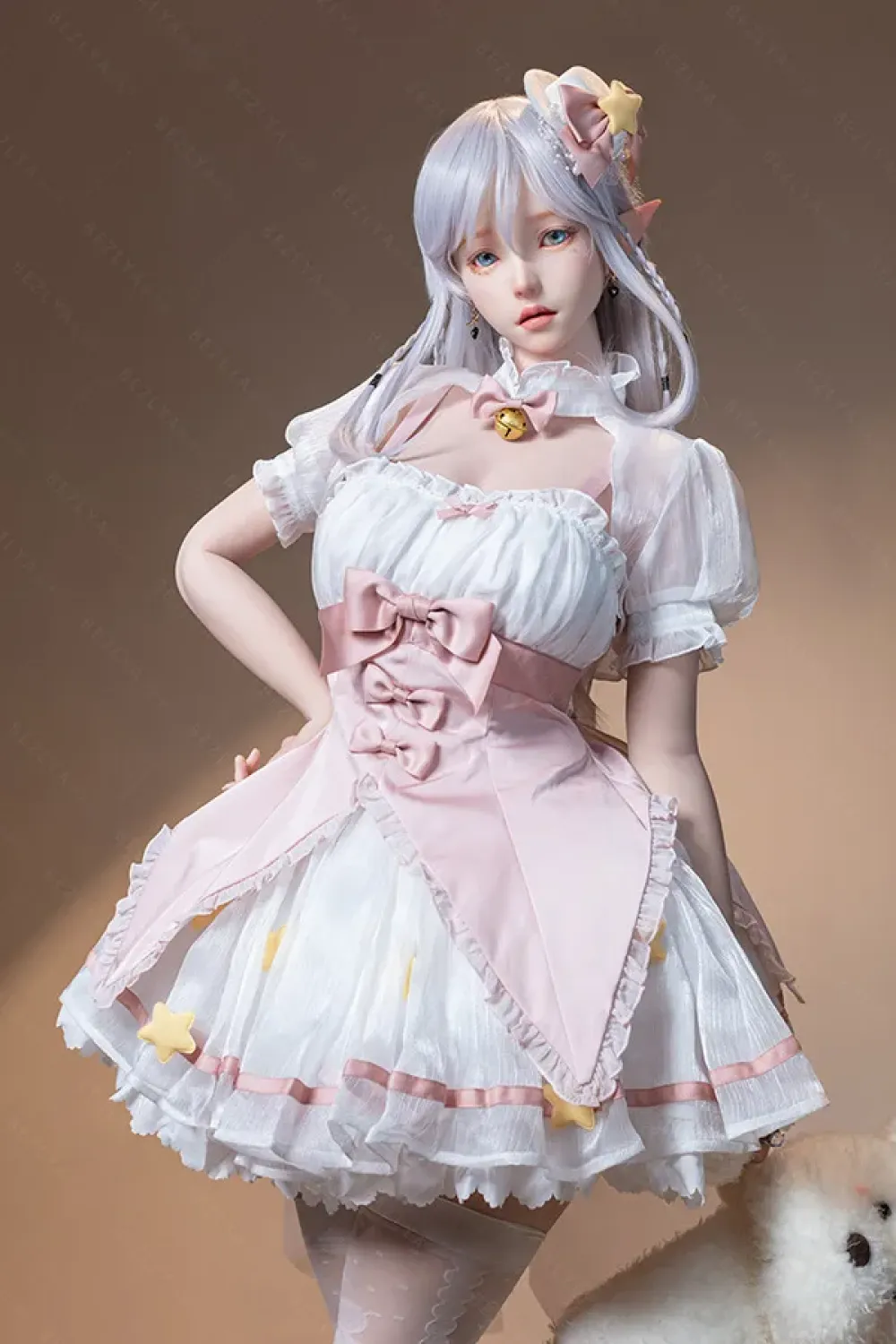 Bezlya 全シリコン製 白髪の妖精ータガールラブドール 155cm H4991 白凛