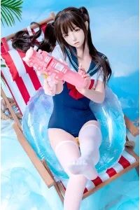 Bezlya 全シリコン製 夏の水着姿の可愛いツインインテール少女ラブドール 159cm H4986 水希