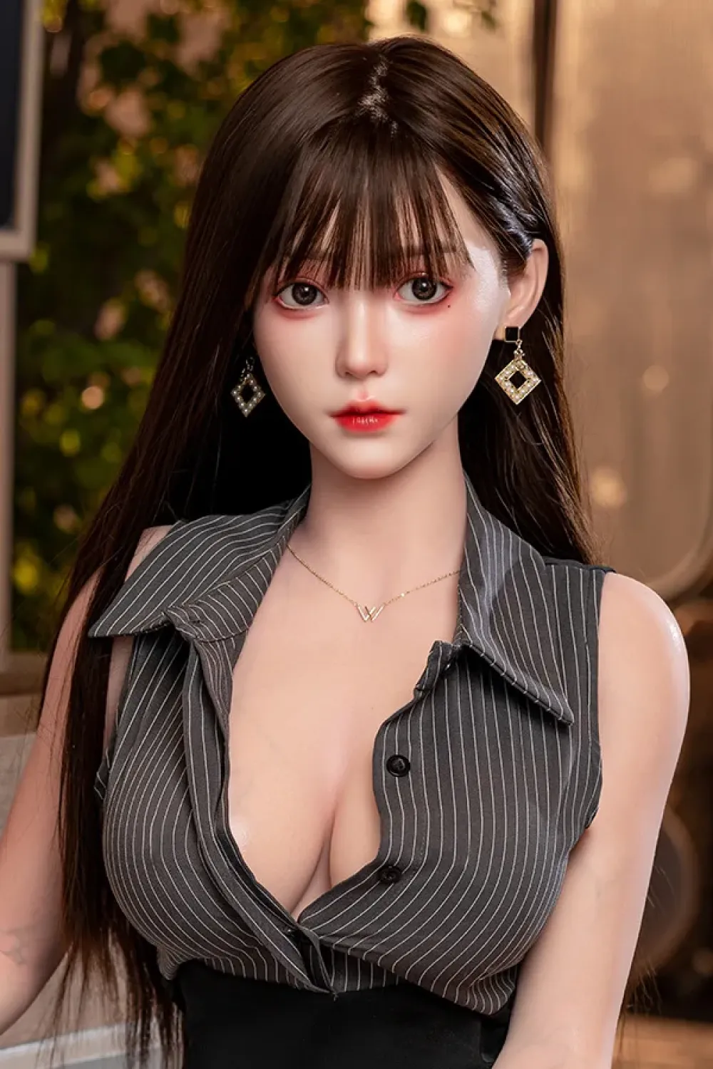 Orangein 全シリコン製 熟女系黒制服ラブドール 169cm H5220（口に穴あり） (国内出荷)
