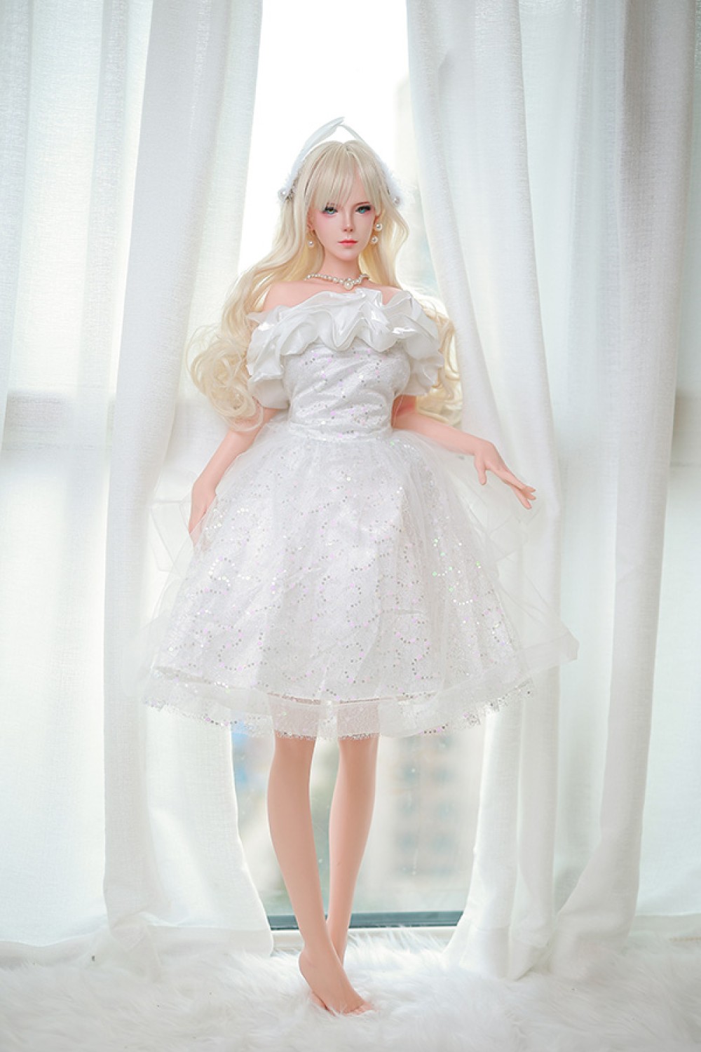 【頭身一体】DimoDoll 全シリコン製 ラブドール 100cm ブロンドヘア Alice 可動式 フィギュア