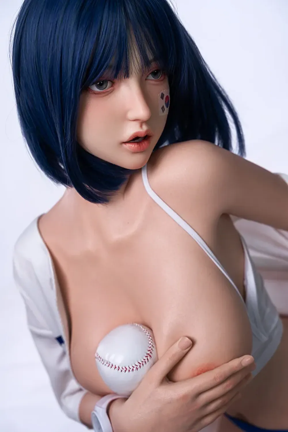 Orangein 全シリコン製 青い髪の韓国風可愛いスポーツ少女ラブドール 169cm H5037 美波（口に穴あり）