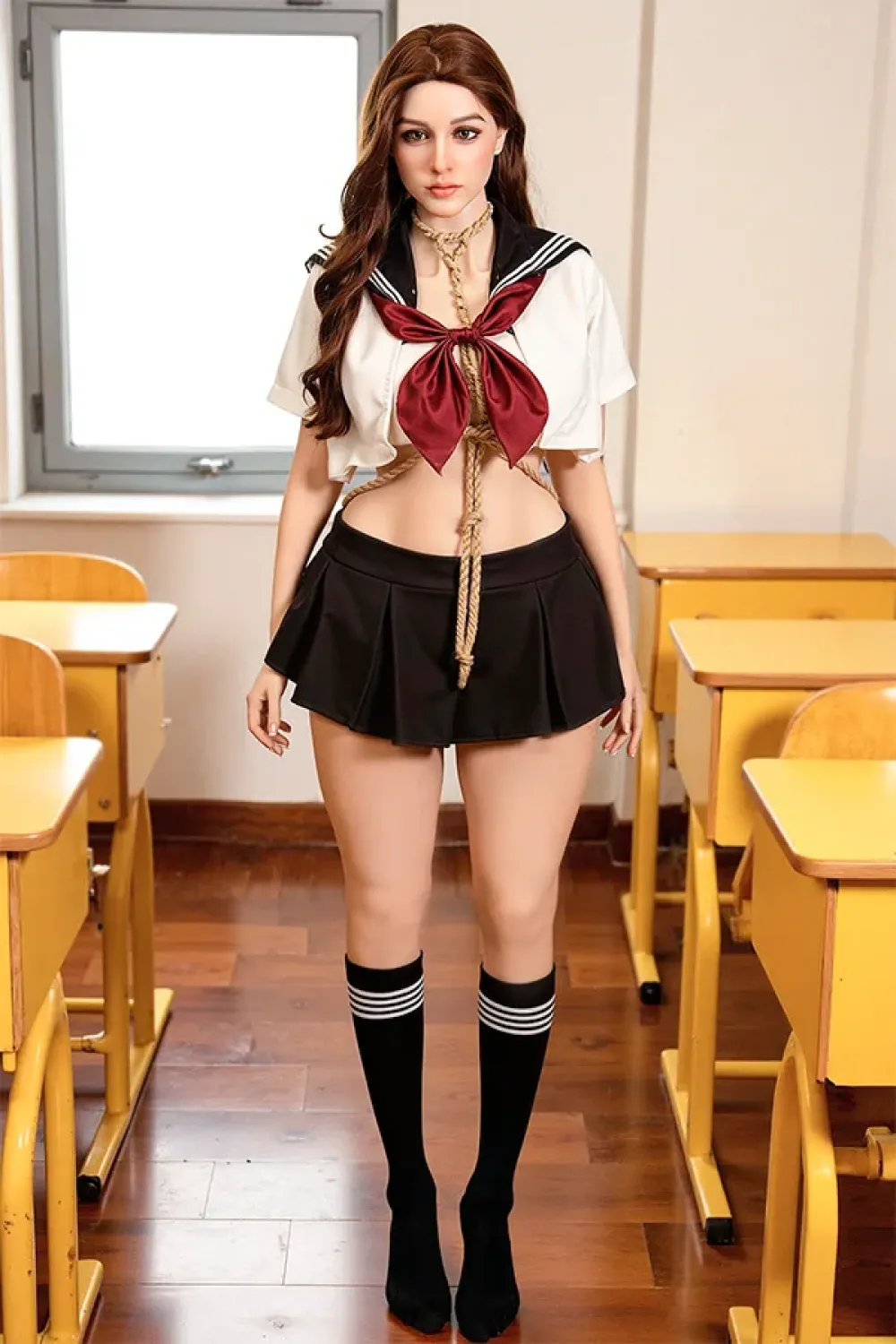 AibeiDoll シリコンヘッド＋TPEボディ ふくよかな女子学生ラブドール（162cm）名前：圆香 H5638（口に穴あり）